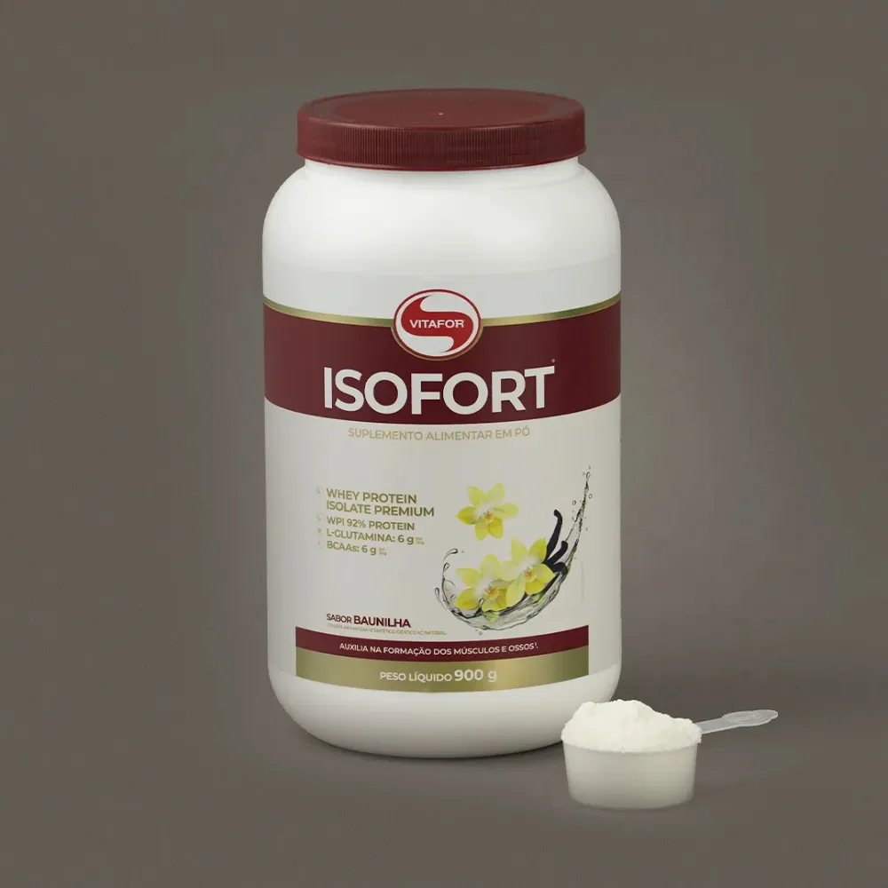 Whey Protein Isolado Isofort Baunilha Pote 900g Vitafor