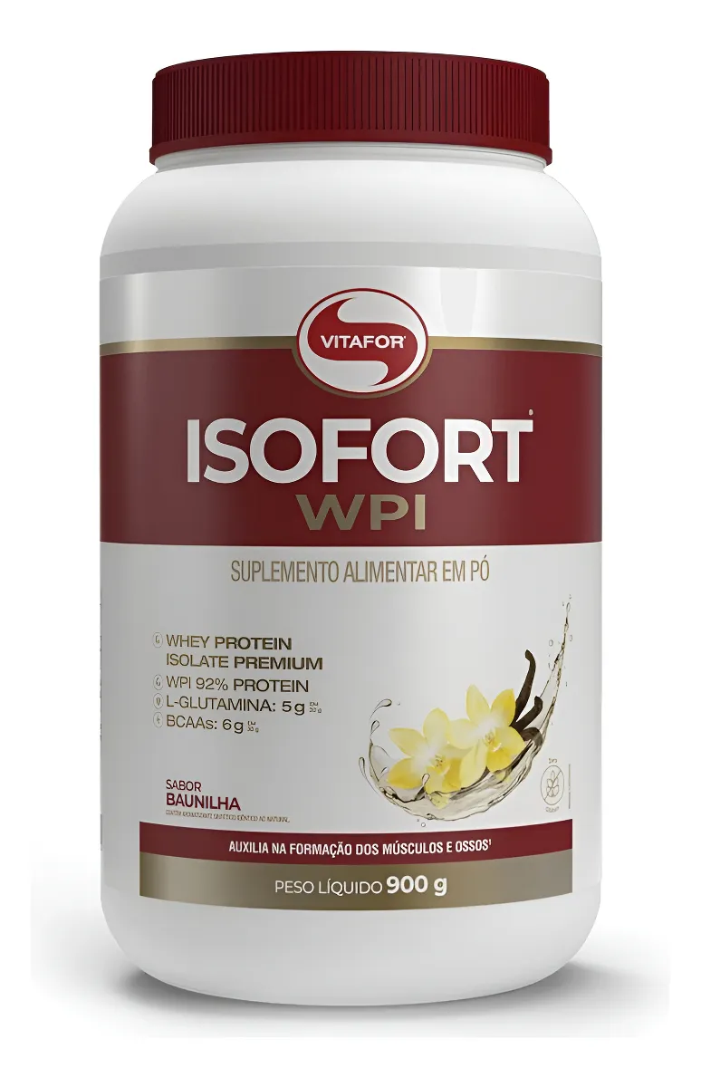 Whey Protein Isolado Isofort Baunilha Pote 900g Vitafor