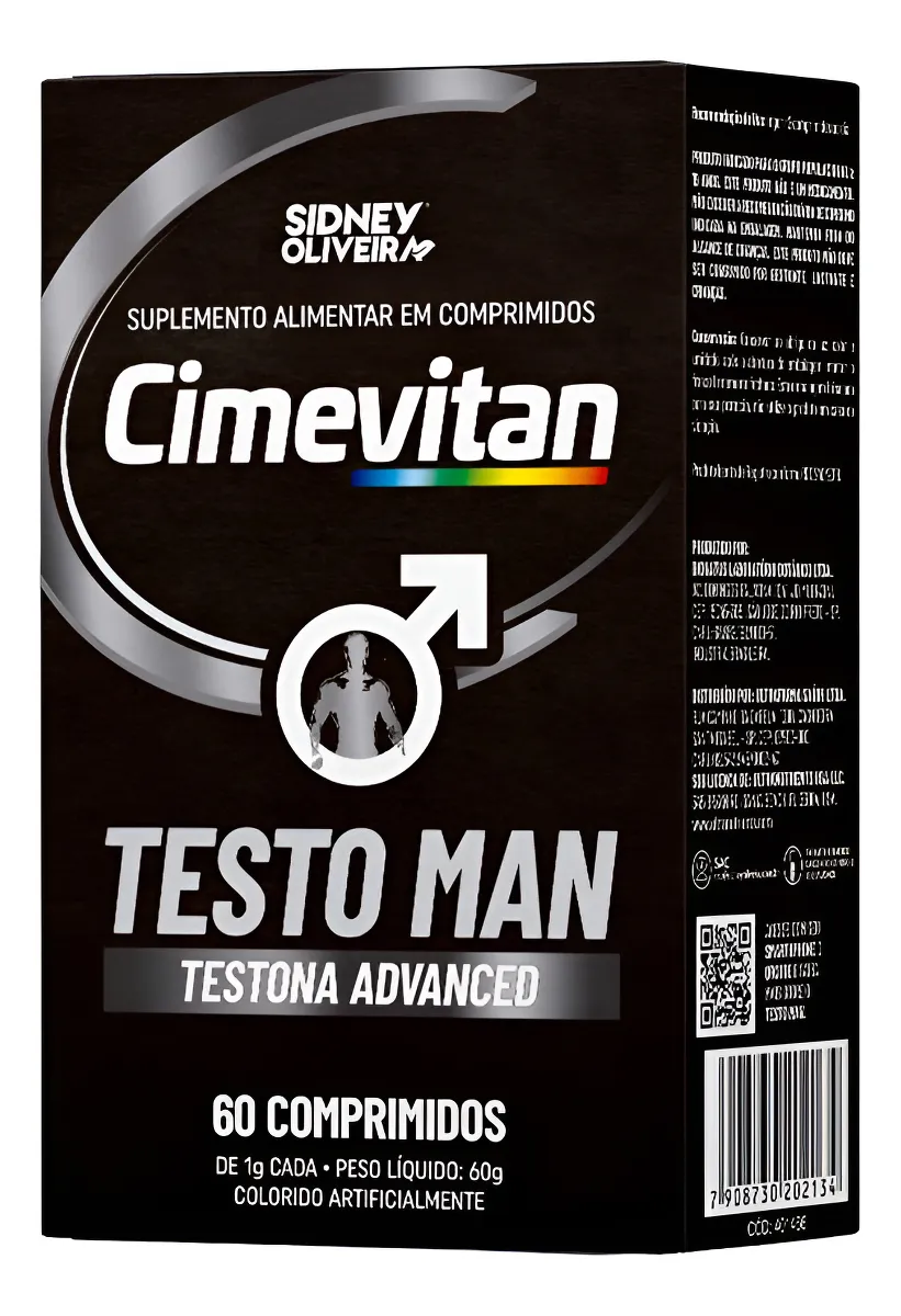 Cimevitan Testo Man 60cp Sidney Oliveira Sabor Sem Sabor