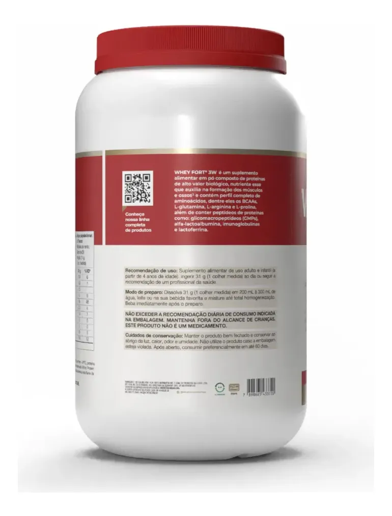 suplemento alimentar Whey Fort 3W Baunilha 900g Vitafor